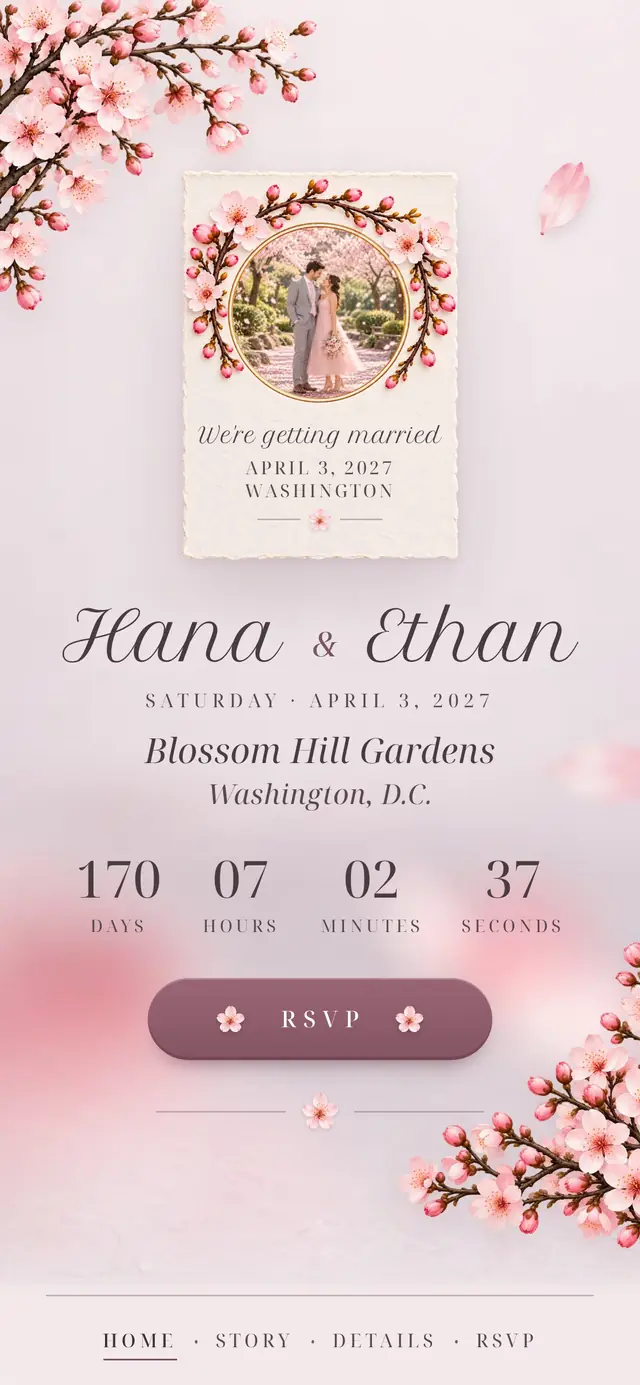 Cherry Blossom Spring: Home page with demo content