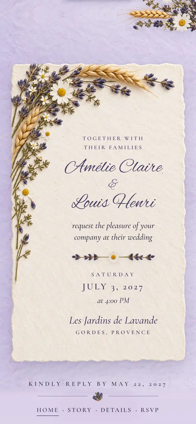 Lavender Provence: Invitation card (demo content)