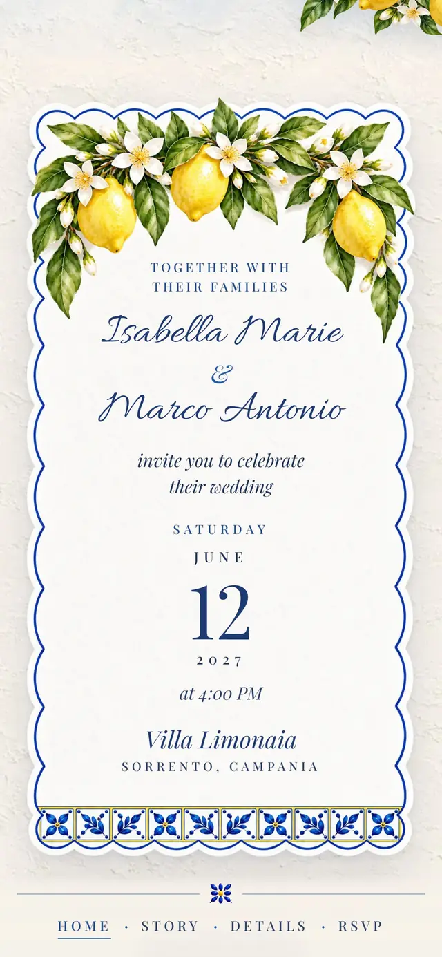 Mediterranean Lemon: Invitation card (demo content)