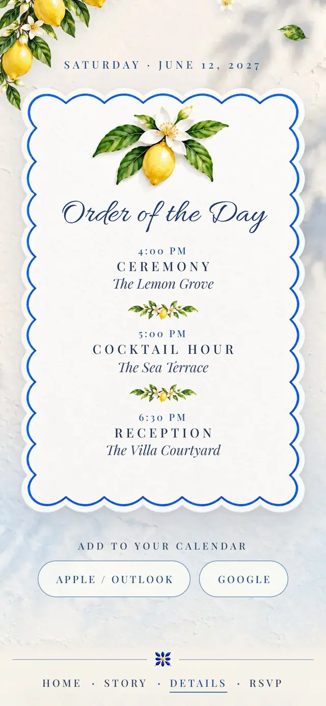 Mediterranean Lemon: Schedule (demo content)