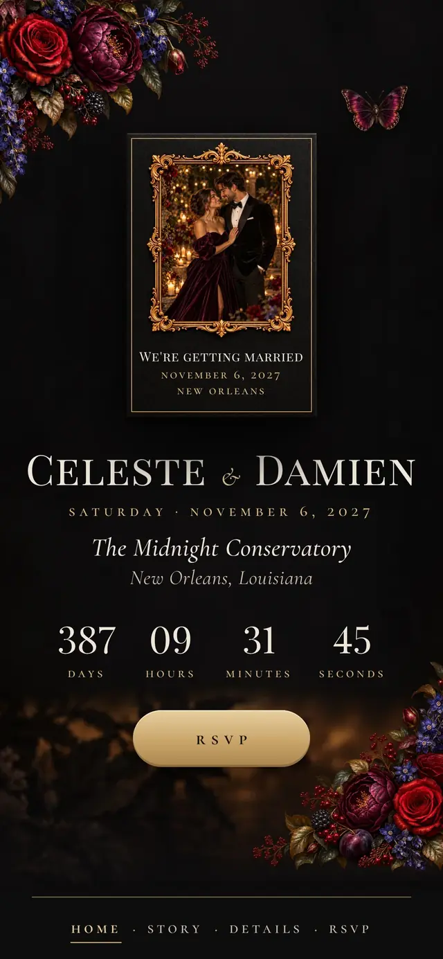 Midnight Garden: Home page with demo content