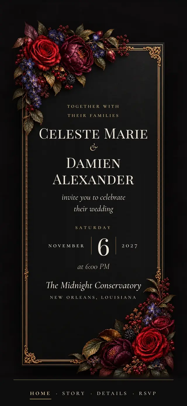 Midnight Garden: Invitation card (demo content)