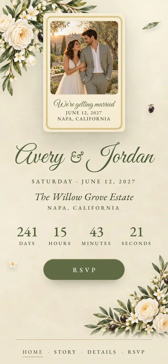Olive & Ivory: Home page with demo content