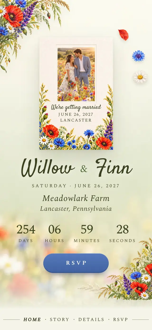 Wildflower Meadow Vellum: Home page with demo content